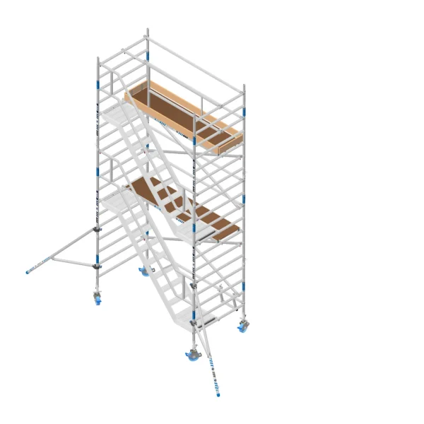 Torre móvil con escalera interior ASC 135×190, 4,30 m de altura de trabajo, acceso seguro integrado