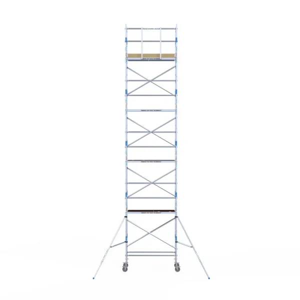 Torre móvil de aluminio Alumexx Light de 10,2 m de altura con plataforma de 75 cm – vista en perspectiva