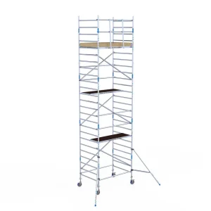 Torre móvil de aluminio Alumexx Light de 8,2 m de altura con plataforma de 135 cm – vista en perspectiva
