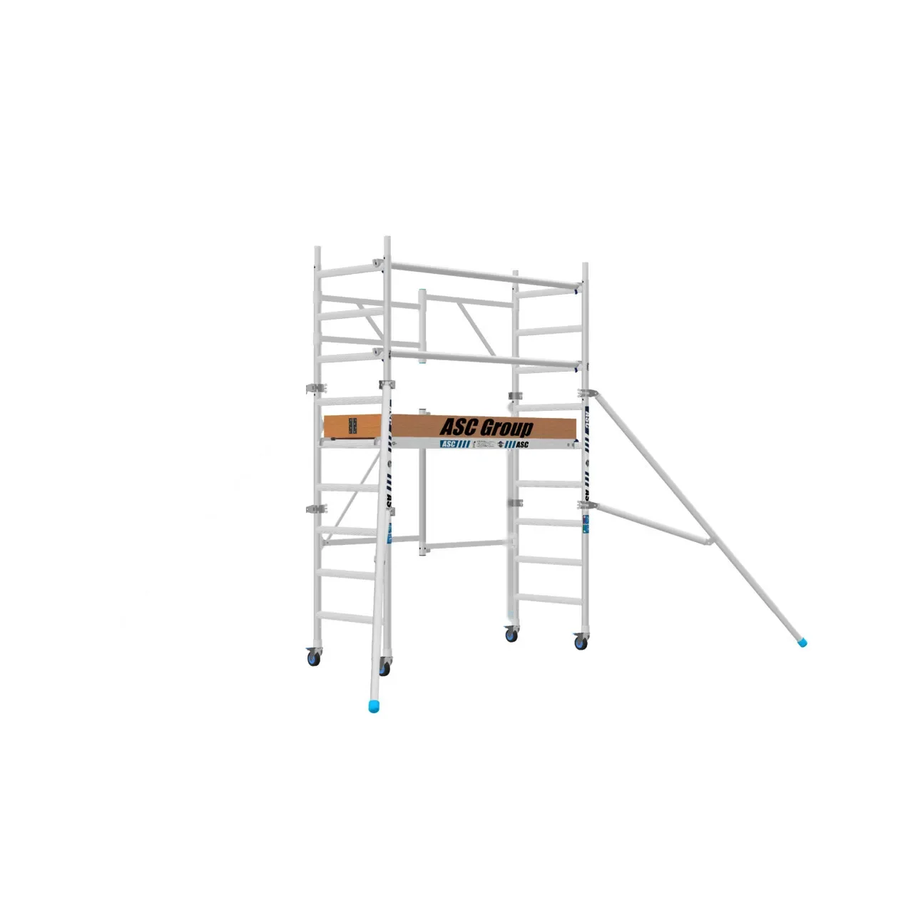 Andamio plegable de aluminio PRO 3,85 m con 2 estabilizadores, kit completo